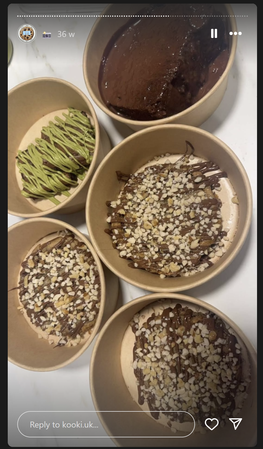 Matcha and chocolate dessert bowls